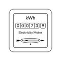 Electric power outline meter. Energy, electricity counter. Vector illustration. Royalty Free Stock Photo